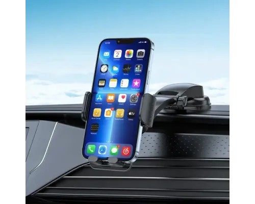 Автотримач Hoco CA118 Delicate press type center console car holder Space Чорний mag-6931474779212152422