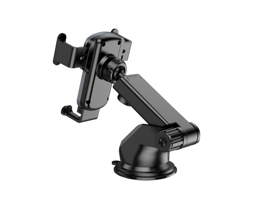 Тримач для мобільного HOCO CA104 vertical and horizontal telescopic gravity vehicle holder Black Metal Gray