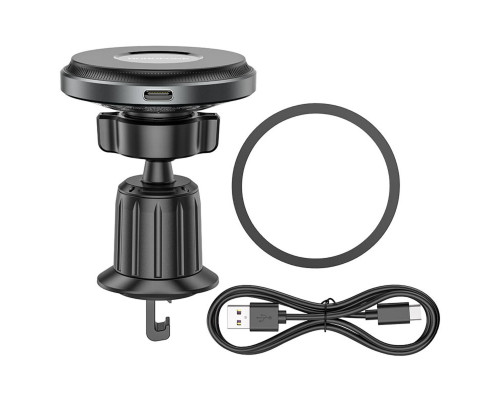 Тримач для мобiльного з БЗП BOROFONE BH202 Seaside magnetic wireless fast charging car holder (BH202)