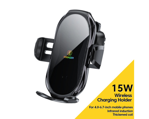 Тримач для мобільного Essager Premium Electric Phone Wireless Charger Bracket black (EZJCFK-ZP01)