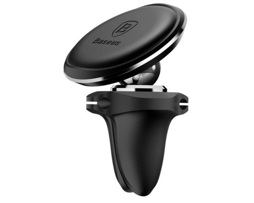 Тримач для мобiльного Baseus Magnetic Air Vent Car Mount Holder with cable clip Black