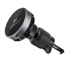 Автотримач для телефона ACEFAST D40 Qi2 Magnetic Wireless Charging car holder with Ice Cooling for air vent Metal gray (6974316283751)