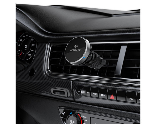 Автотримач для телефона ACEFAST D40 Qi2 Magnetic Wireless Charging car holder with Ice Cooling for air vent Metal gray (6974316283751)