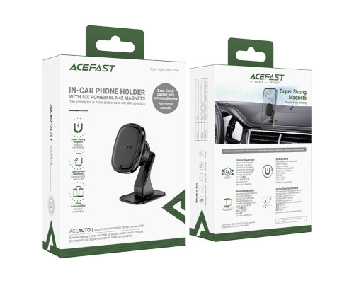 Автотримач для телефона ACEFAST D35 center console magnetic car holder Black (6974316282327)