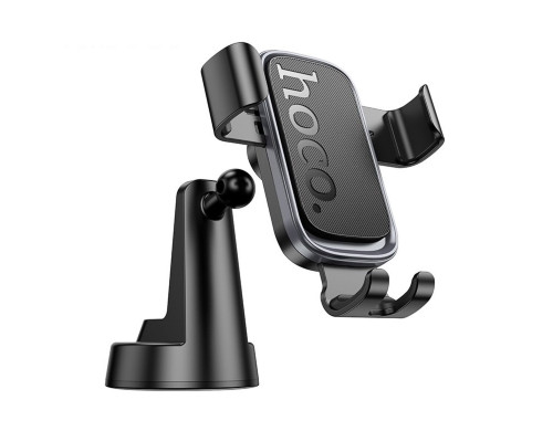Автотримач для телефона HOCO H81 Vista Gravity Car holder (center console) Black Metal Gray (6942007647915)