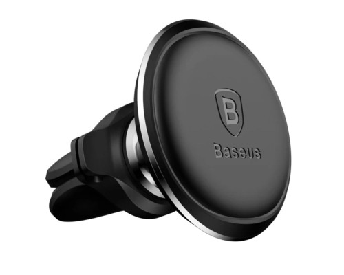 Тримач для мобiльного Baseus Magnetic Air Vent Car Mount Holder with cable clip Black