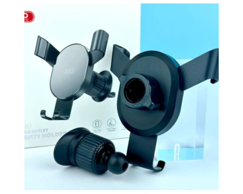 Автотримач XO C126 Mirror face gravity air outlet latch bracket Срібно-чорний mag-6920680843312140352