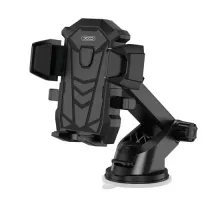 Автотримач XO C76 Car holder with sucker plate Чорний mag-6920680879267144193