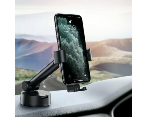 Тримач для мобiльного Baseus Simplism gravity car mount holder with suction base Black