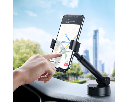 Тримач для мобiльного Baseus Simplism gravity car mount holder with suction base Black