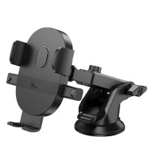 Тримач для мобільного HOCO H19 Mighty one-button car holder(center console) Black (6942007601580)