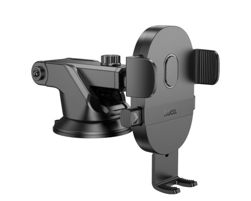 Тримач для мобільного HOCO H19 Mighty one-button car holder(center console) Black (6942007601580)