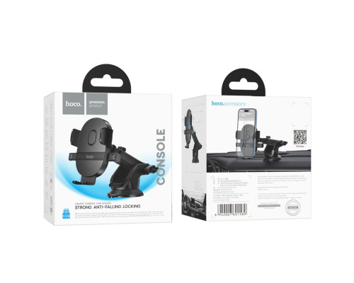 Тримач для мобільного HOCO H19 Mighty one-button car holder(center console) Black (6942007601580)