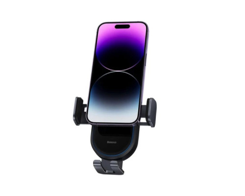 Тримач для мобiльного з БЗП Baseus LightChaser Series Wireless Charging Electric Car Mount 15W Cosmic Black