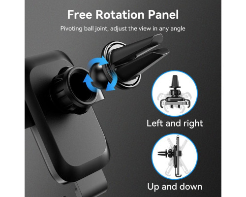 Автотримач для телефону Vention Auto-Clamping Car Phone Mount With Duckbill Clip Black Square Fashion Type (KCTB0)