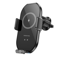 Тримач для мобільного з БЗП BOROFONE BH205 Rusher infrared wireless fast charging car holder(air outlet) Black