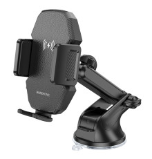 Тримач для мобiльного з БЗП BOROFONE BH214 Adelante wireless fast charging car holder(center console) Black