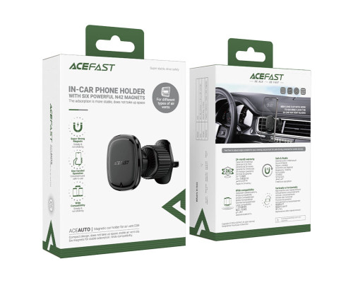 Автотримач для телефона ACEFAST D34 air outlet magnetic car holder Black (6974316282310)