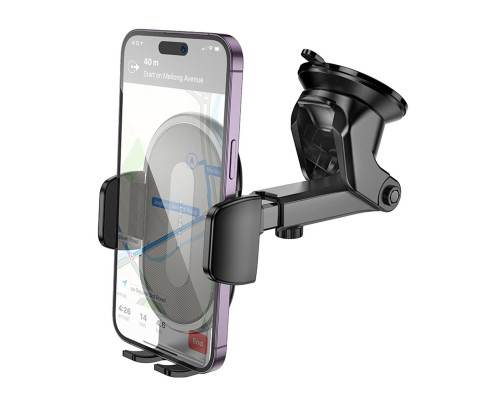 Автотримач для телефона BOROFONE BH134 Rio push-type car holder (center console) Black (6941991120671)