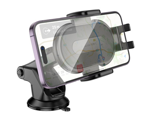 Автотримач для телефона BOROFONE BH134 Rio push-type car holder (center console) Black (6941991120671)
