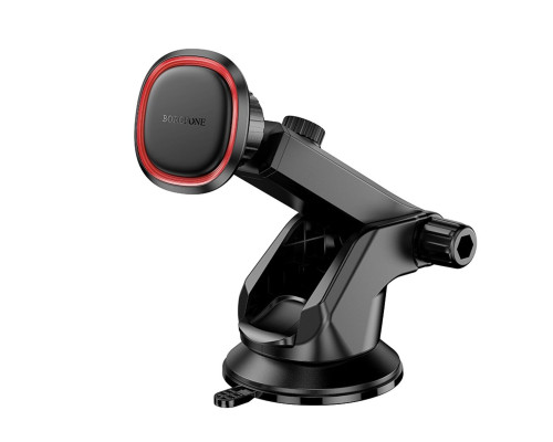 Автотримач для телефона BOROFONE BH125 Roman magnetic car holder (center console) Black and Red (6941991119552)