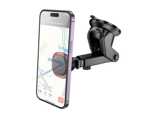 Автотримач для телефона BOROFONE BH125 Roman magnetic car holder (center console) Black and Red (6941991119552)