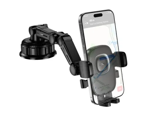 Автотримач Hoco H89 Crown large suction cup car holder(center console) black metal gray mag-6942007662628152323