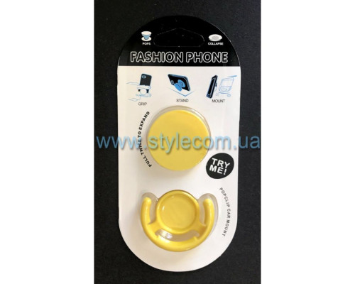 Автотримач-підставка для телефону PopSocket yellow