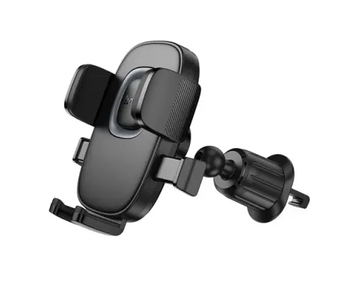 Автотримач Hoco H75 Crown one-button car holder(air outlet) black metal grey mag-6942007646901145285