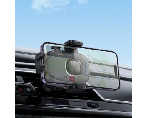 Автотримач Hoco H75 Crown one-button car holder(air outlet) black metal grey mag-6942007646901145285