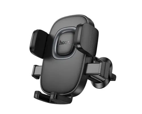 Автотримач Hoco H75 Crown one-button car holder(air outlet) black metal grey mag-6942007646901145285