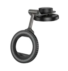 Автотримач Hoco H77 View folding magnetic ring car holder(center console) black metal grey mag-6942007647878145095