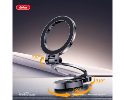Автотримач XO C160 Universal Magnetic Tri-fold Cell Phone Holder чорний mag-6975837581654136241