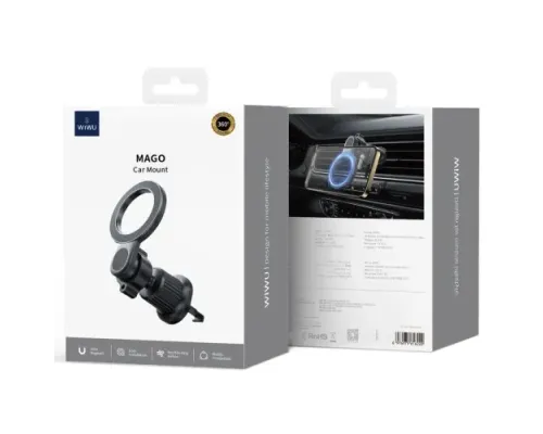 Тримач WiWU Wi-W051 MAGO Series Magsafe Car Mount Black mag-6976975616222153577