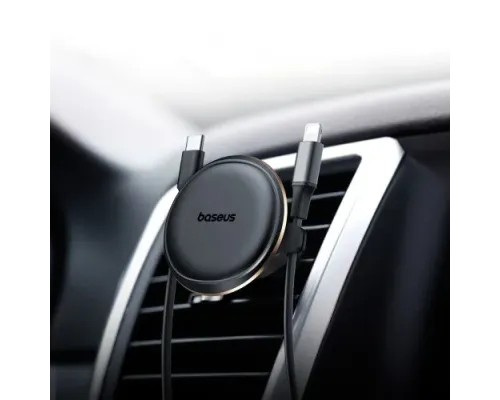 Автотримач Baseus Magnetic Car Mount Phone Holder with Cable Clip Air Vent Black C40141201113-00 mag-6932172648763144171