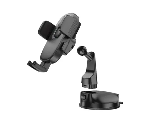 Автотримач Hoco H76 Crown one-button car holder(center console) black metal grey mag-6942007646918145286