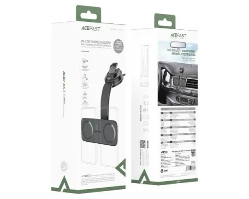 Тримач ACEFAST D60 dual MagSafe car holder for dashboard Black mag-6974316285380153350