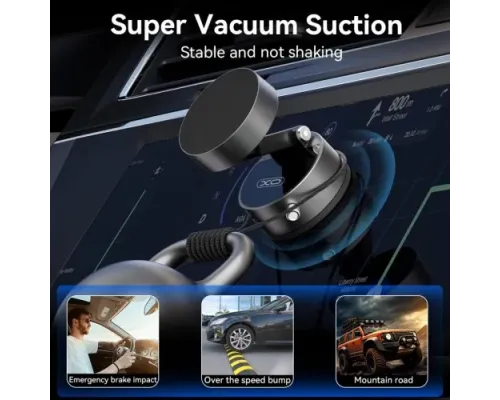 Автотримач XO C170 Vacuum suction cup Manual latch Magnetic holder Білий mag-6975837583436147328