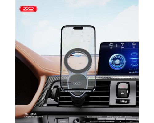 Автотримач XO C154 Round Drip Magnetic Air Vent Car Holder чорний mag-6920680861637136220