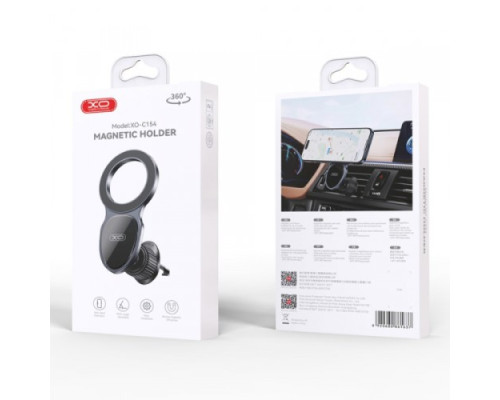 Автотримач XO C154 Round Drip Magnetic Air Vent Car Holder чорний mag-6920680861637136220