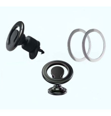 Автотримач MagSafe 2in1 (на торпедо/дефлектор) Black mag-2000001429518137827