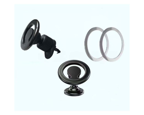 Автотримач MagSafe 2in1 (на торпедо/дефлектор) Black mag-2000001429518137827