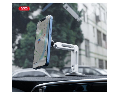 Автотримач XO C148 Metal Twin Bar 360° Rotating Magnetic Handse Срібний mag-692068085807157259