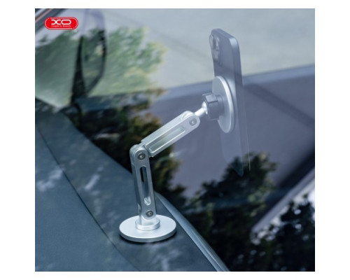 Автотримач XO C148 Metal Twin Bar 360° Rotating Magnetic Handse Срібний mag-692068085807157259