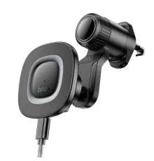 Бездротовий АЗП Hoco HW30 Crown magnetic wireless charging car holder Чорний mag-6942007646925145612