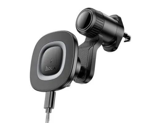 Бездротовий АЗП Hoco HW30 Crown magnetic wireless charging car holder Чорний mag-6942007646925145612