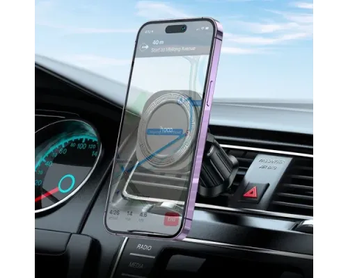 Автотримач Hoco H28 Rainbow ring magnetic car holder(air outlet) Чорний mag-6942007611459145270
