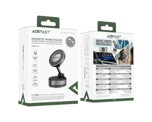 Тримач ACEFAST E28 manual suction cup MagSafe phone holder Metal Gray mag-6974316284833153322