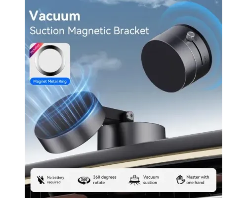 Автотримач XO C170 Vacuum suction cup Manual latch Magnetic holder Сірий mag-6975837583429143688