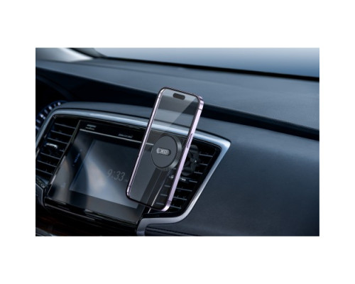 Автотримач XO C122 Round magnetic bracket with air outlet Чорний mag-6920680835713141104
